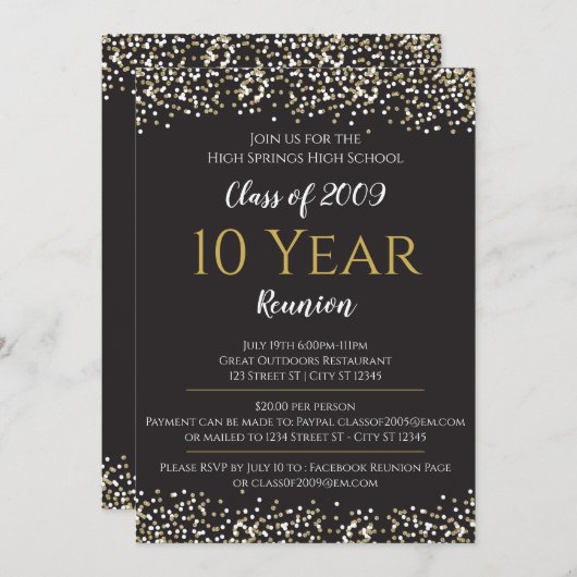 Highschool Wiedersehen-Einladung Einladung (Vorne/Hinten)