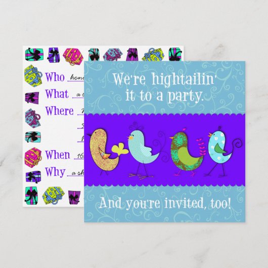 Hightailin' IT-Einladungsvorlage Version 1 Einladung (Vorne/Hinten)