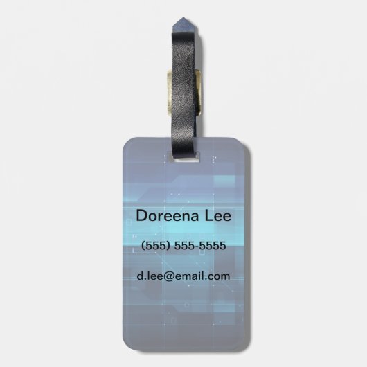 Hightech- digitaler Hintergrund Gepäckanhänger (Rückseite vertikal)