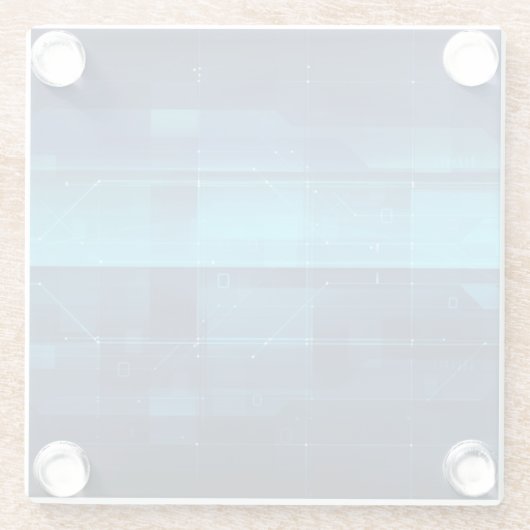 Hightech- digitaler Hintergrund Glasuntersetzer (Rückseite)