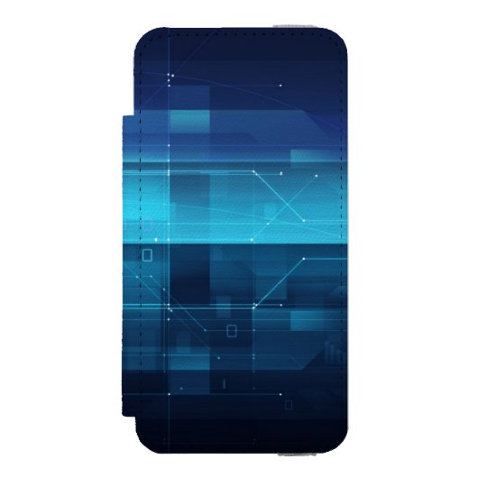 Hightech- digitaler Hintergrund Incipio iPhone Geldbeutel-Hülle (Folio Vorderseite)