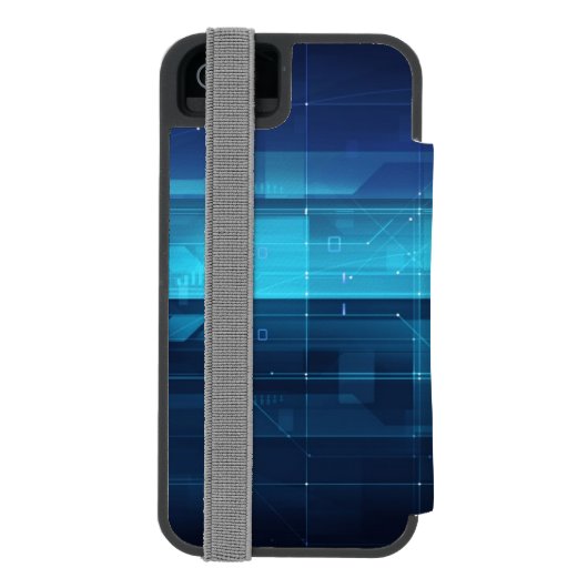 Hightech- digitaler Hintergrund Incipio iPhone Geldbeutel-Hülle (Folio Rückseite)