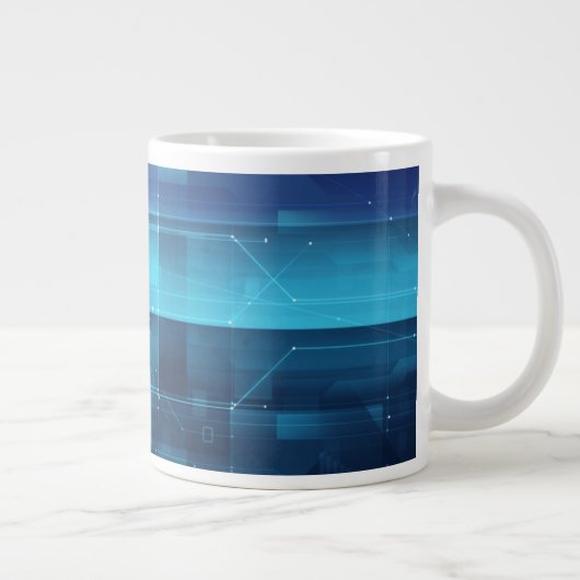 Hightech- digitaler Hintergrund Jumbo-Tasse (Rechts)