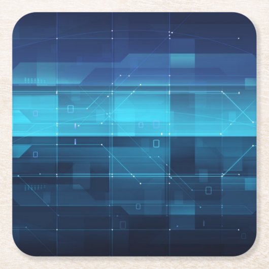 Hightech- digitaler Hintergrund Rechteckiger Pappuntersetzer (Vorderseite)