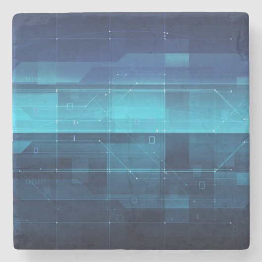 Hightech- digitaler Hintergrund Steinuntersetzer (Vorderseite)