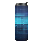 Hightech- digitaler Hintergrund Thermosbecher (Nach links gedreht)