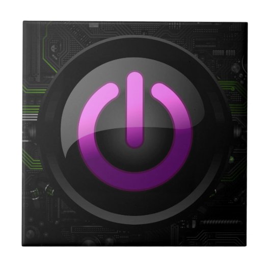 Hightech-Elegance: Schaltfläche "Lila Power" Fliese (Vorderseite)