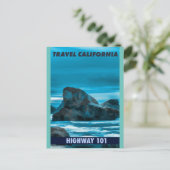 Highway 101 California Vintage Reise Postkarte (Stehend Vorderseite)