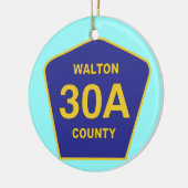 Highway 30A Walton Landkreis Florida Schild Keramikornament (Links)