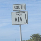 Highway A1A South sign Key West Photo Aufkleber (Vorderseite)