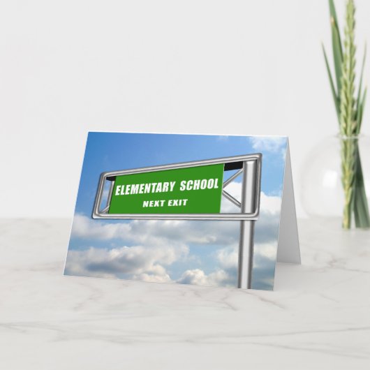 Highway ExitSignieren Abschluss Grundschule Nächst Einladung (Vorderseite)