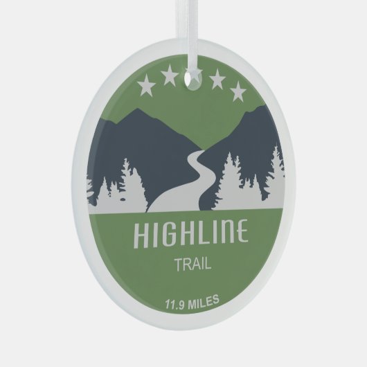 Highway Glacier Nationalpark Ornament Aus Glas (Vorderseite Rechts)