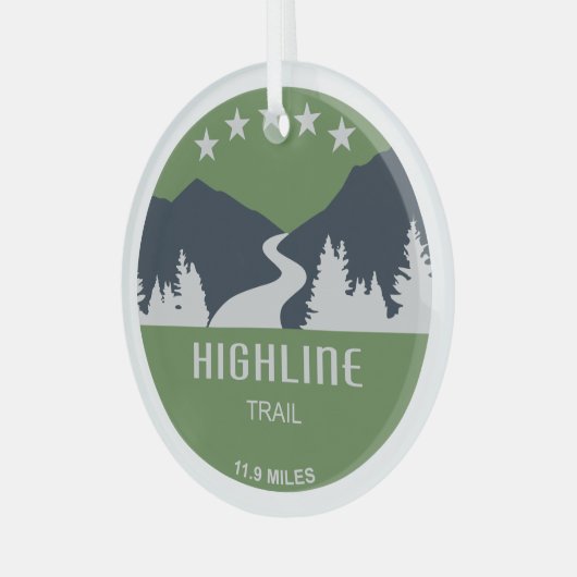 Highway Glacier Nationalpark Ornament Aus Glas (Vorderseite links)