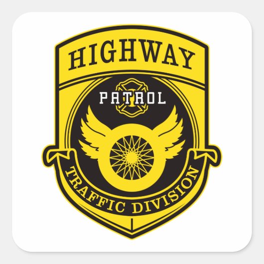 Highway Patrol Quadratischer Aufkleber (Vorderseite)