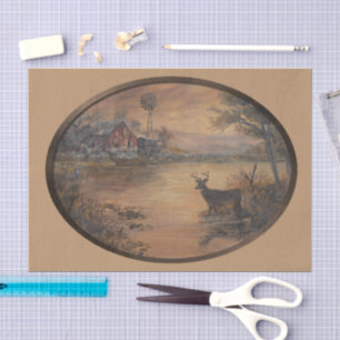 Highway Pond Oval Seidenpapier