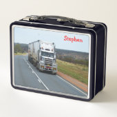 Highway Road Semi Truck Metall Brotdose (Rückseite)