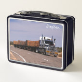 Highway Road Train Semi Truck Metall Brotdose (Rückseite)