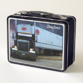 Highway Semi Truck Metall Brotdose (Rückseite)