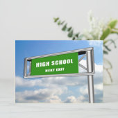 Highway Sign Abschluss Highschool Einladung (Stehend Vorderseite)