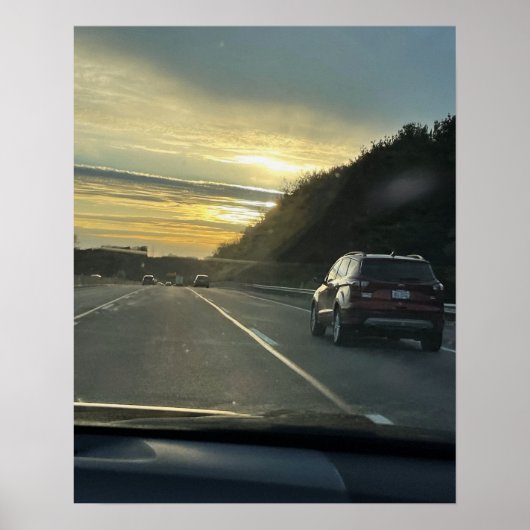 Highway Sunset Poster (Vorne)