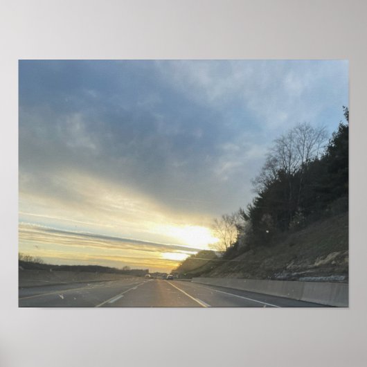 Highway Sunset Poster (Vorne)