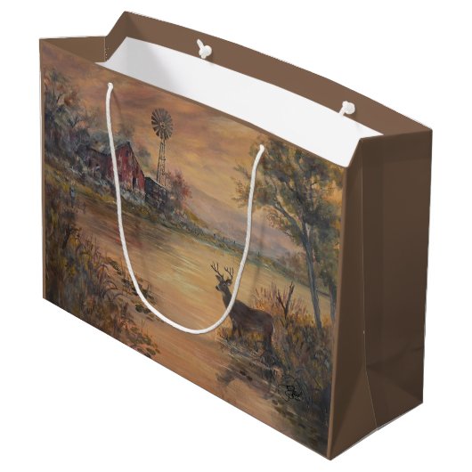 Highway-Teich  Große Geschenktüte (Rückseite Schrägansicht)