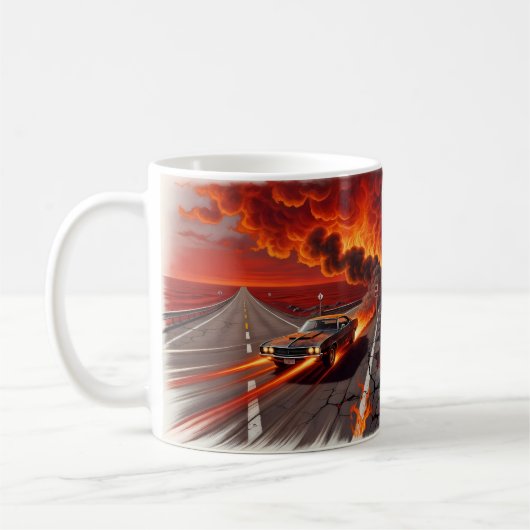 Highway to Hell Flames Rock Band Kaffeetasse (Links)