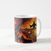 Highway to Hell Rockmusik Feuer Kaffeetasse (VorderseiteRechts)