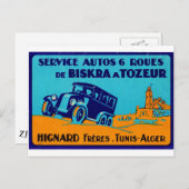 Hignard Frere Tunis Retro Label Postcato Postkarte (Vorne/Hinten)