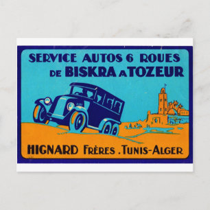 Hignard Frere Tunis Retro Label Postcato Postkarte