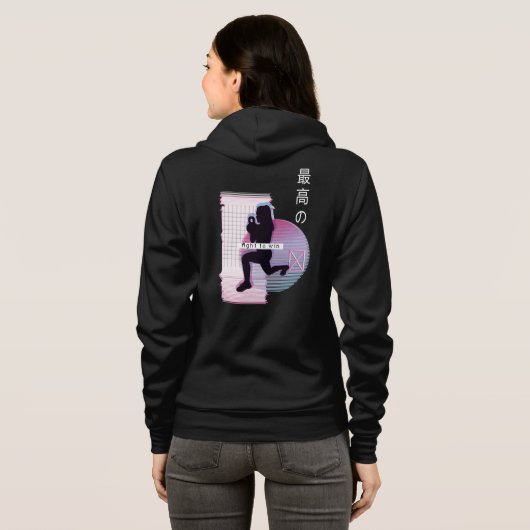 HIIT-Synthwave Hoodie (Schwarz voll)