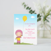 Hijab Girl Get Well Postcard Postkarte (Stehend Vorderseite)