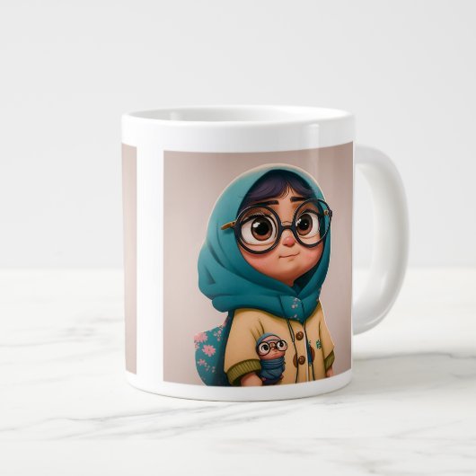 Hijab Girl Jumbo Tasse (Vorderseite Rechts)