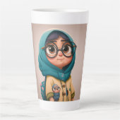 Hijab Girl Latte Tasse (Vorderseite)