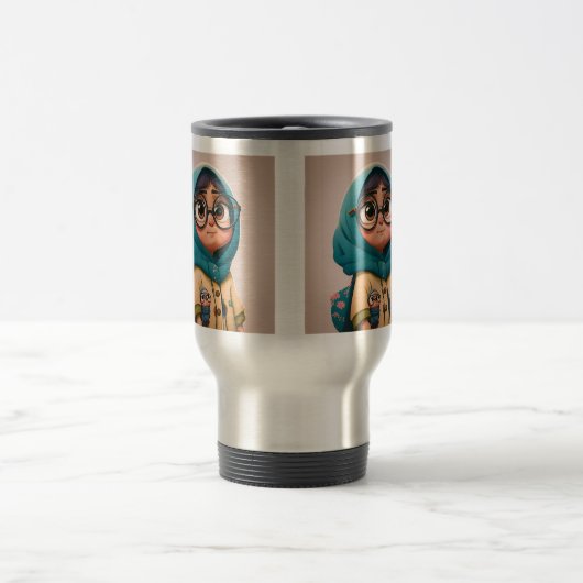 Hijab Girl Travel/Tasse, 15 oz Reisebecher (Mittel)