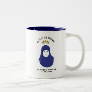 Hijab ist meine Krone - BLAUE Kaffee-Tasse Zweifarbige Tasse