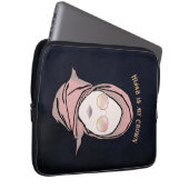 Hijab ist meine Krone Illustration Black Brown Gol Laptopschutzhülle (Vorne Rechts)