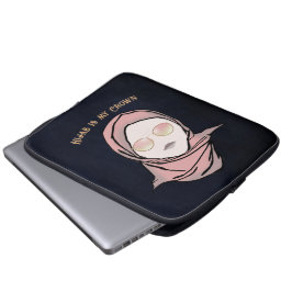 Hijab ist meine Krone Illustration Black Brown Gol Laptopschutzhülle