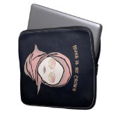 Hijab ist meine Krone Illustration Black Brown Gol Laptopschutzhülle (Vorderseite Links)
