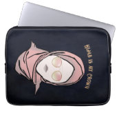 Hijab ist meine Krone Illustration Black Brown Gol Laptopschutzhülle (Vorderseite)