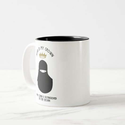 Hijab ist meine Krone - NIQAB Zweifarbige Tasse (Vorderseite Links)