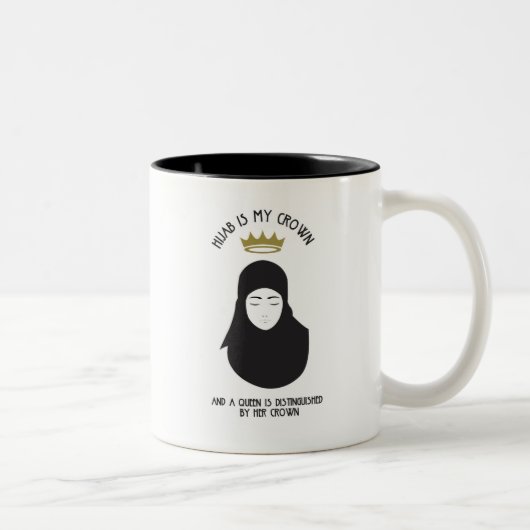Hijab ist meine Krone - SCHWARZER Kaffee-Tasse Zweifarbige Tasse (Rechts)