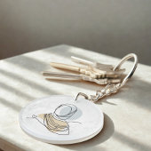 Hijab Line Art Marble Keychain | Acrylic Keychain Schlüsselanhänger