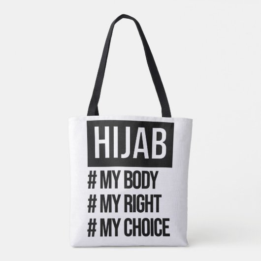 Hijab - mein Körper ist meine Wahl - feministisch Tasche (Rückseite)