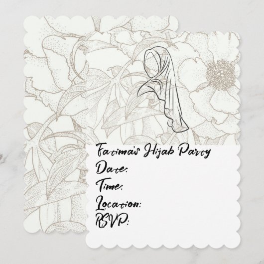 Hijab-Party Einladung (Vorne/Hinten)