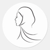 Hijab Runder Aufkleber (Vorderseite)