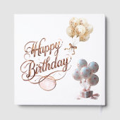 Hijabi 18th Birthday Photo Guest Book | Gold & Flo Gästebuch (Rückseite)