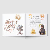 Hijabi 18th Birthday Photo Guest Book | Gold & Flo Gästebuch (Voll)