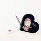 Hijabi Illustration | Anpassbare Herz geformt Notizblock (Innenseite)