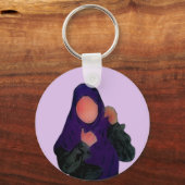 Hijabi - Muslimah - Hijab Hand gezeichnet - Hijab Schlüsselanhänger (Vorderseite)